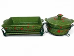 Temp-tations By Tara Old World Holiday Christmas Casserole W/racks Holly Berry. Fixed Price $78.00.