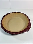 Pampered Chef Family Heritage Stoneware Deep Dish Pie Plate Cranberry 9". Fixed Price $16.00.