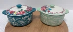 Pioneer Woman Floral Mini Ceramic Casserole Dishes & Lids - Set Of 2 New. Fixed Price $28.00.