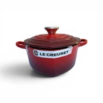 Creuset Enameled Cast Iron Shallow Heart Shaped Oven. Fixed Price $175.00.