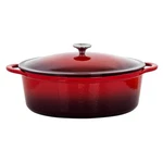 Megachef 7 Quarts Oval Enameled Cast Iron Casserole In Red. Fixed Price $128.23.