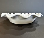 World Market White Ceramic Ruffled Pie Dish 10. Fixed Price $18.00.