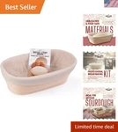 10X6 Inch Oval Banneton Proofing Basket Set Artisan Bread Baking Essential. Fixed Price $45.99.