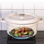 Haushof 5.3 Qt Non-stick Pot Enameled Cast Iron Dutch Oven With Lid For Rosting. Fixed Price $73.99.