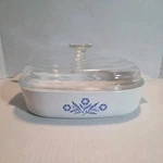Corningware A-10-B 1.5 Qt Square Casserole With Glass Lid Blue Cornflower. Fixed Price $29.99.
