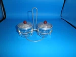 Glasbake Glass #281 Custard Set Oven Proof With Rack Cups Lids. Fixed Price $30.00.