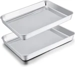 Toaster Oven Pans, 9.3'' X 7'' 1'' Stainless Steel Compact Tray. Fixed Price $21.28.
