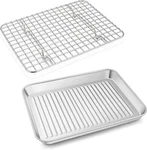 10.5 Inch Toaster Oven Pan Rack Stainless Steel Baking Tray Cooking. Fixed Price $19.30.