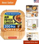 Air Fryer Paper Liners, 200PCS Disposable, 8" Square Baking .... Fixed Price $32.00.