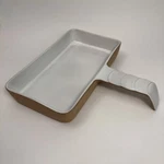 Vtg 70S Frankoma Pottery Rectangle Baking Dish W/handle White FBP-1 Euc. Fixed Price $24.77.
