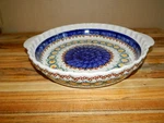 *manufaktura Pottery Bowl 9.75" Quiche Pan/pie Blue/yellow Flowers Sunshine. Fixed Price $32.99.