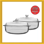 Libbey 55952 3.2-QUART Covered Clear Glass Casserole With Lid (2 Pack) New. Fixed Price $67.98.