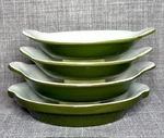 Hall Usa Pottery Au Gratin Baking Dish Forest Green 513, 433 432 Pc Lot Round. Fixed Price $38.25.