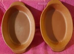 2 Vintage Copco Baking Dish Terra Cotta 10" Oval Country Clay AU7 408 Usa. Fixed Price $29.00.