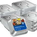 Aluminum Pans With Lids 20 Sets Disposable 8X8X2 Inches, Multicolor. Fixed Price $21.46.