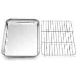 P&p Chef 10.4 Baking Sheet Pan With Rack Set, Inch, Silver. Fixed Price $21.99.