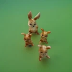 Wilton Rabbit Cake Toppers Vintage 1974 Easter Bunny Family Figurines. Fixed Price $12.00.