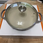 Creuset Enameled Cast Iron Signature Round Braiser W Glass Lid, 2.25QT,OYSTER. Fixed Price $189.99.