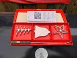 Vtg Cooks Tools Patty Mold Set - Bell Star & Christmas Tree Instructions Box. Fixed Price $12.90.