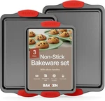 Baking Pan 3 Piece Cookie Sheet Deluxe Black Set,. Fixed Price $28.39.