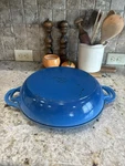 Creuset Enameled Cast Iron Multifunction Braiser With Grill Pan Lid Marseille. Fixed Price $230.00.