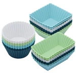 24PACK Silicone Muffin Cups, Reusable Cupcake Liners Molds For Baking, 3 Shap.... Fixed Price $13.87.