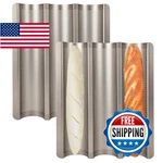 Barlket 2-PACK Baguette Bread Pan, 3-SLOT Nonstick French Baking Tray, Hea. Fixed Price $41.59.