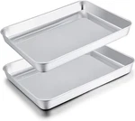 Teamfar Toaster Oven Pans, 9.3'' X 7'' 1'', Silver. Fixed Price $24.02.
