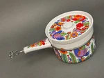Vtg 1960 Mcm Royal Crown Paradise" Porcelain Ovenware Spouted Sauce Pan W/ Lid. Fixed Price $38.00.