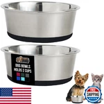 Gorilla Grip Dog Bowls, 2-CUP, Stainless Steel, Food/water, Non-slip, Set Of. Fixed Price $21.15.