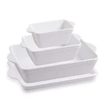 Sweejar Ceramic Baking Dish Lasagna Pans With Trivet, Rectangular White. Fixed Price $70.76.