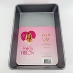 New Paris Hilton Nonstick Carbon Steel Bakeware 13" X 9" Cake Pan, Pink & Silver. Fixed Price $13.00.