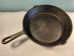 Vintage Cast Iron Skillet Pan W/ Heat Ring, Pour Spouts, 10 Inch, No Name. Fixed Price $27.88.