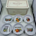 Williams-sonoma Harvest Market Ramekins Set Of 6 White Fruit 4 Italy Ceramic. Fixed Price $44.99.