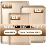 Nonstick Baking Sheets Set Durable Cookie Pan Heavy Duty Carbon Steel Easy Clean. Fixed Price $33.33.
