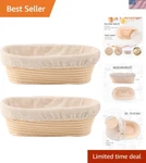 10-INCH Oval Sourdough Proofing Bowls With Liners Perfect For Home Baking. Fixed Price $52.99.