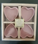 Chantal Pink Heart Shaped Flan Set Of Bakeware Ramekin Oz. (93-HB08/4). Fixed Price $26.89.