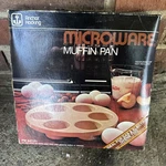 Anchor Hocking Microwave Muffin Pan Pm 447-T1 Vintage 1970 S 1980 New Nip. Fixed Price $10.00.