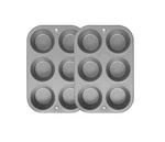 Ovenstuff Set Of Two Nonstick 6-CUP Jumbo Muffin Pan, Gray, 2,. Fixed Price $32.99.