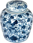 Creative Co-op Blue & White Ceramic Ginger Jar With Lid. Fixed Price $32.14.