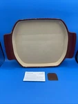 Pampered Chef 1388 Contemporary Classics Large Shallow Baker Cranberry Stone Nib. Fixed Price $129.95.