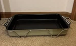 Vtg Nordic Ware 9" X 14" Lasagna Pan Casserole W/cradle Trivet Avocado Green. Fixed Price $22.00.