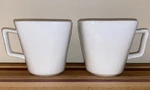 2 Target Home Porcelain White Square Coffee Tea Mugs Cups Oven Dishwasher Safe. Fixed Price $8.99.