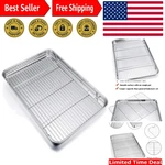 19.6 Inch Baking Sheet Pan With Rack Set, Stainless Steel Cookie Tr.... Fixed Price $51.99.