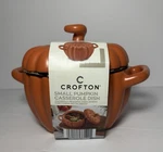 Crofton 0.8 Qt Small Pumpkin Casserole Dish W/lid Oven Safe 450 Degrees. Fixed Price $14.99.