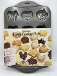 Nonstick Farm Cookie Norpro 3967 Pan Shapes Animals Barn Makes 12. Fixed Price $16.99.