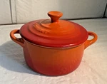 Creuset Petite Mini Round Casserole Cocotte Lidded Dish Flame Orange 06-19. Fixed Price $23.99.