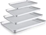 Teamfar Baking Sheet Set Of 4, 16/12.5/10/9.3 Inch Stainless Steel Pan Tr. Fixed Price $43.43.