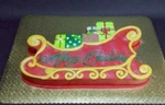 Santa Sleigh Pantastic Plastic Cake. Fixed Price $13.00.
