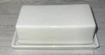 Mainstays Glazed White Stoneware Butter Dish With Lid Home Kitchen. Fixed Price $15.00.